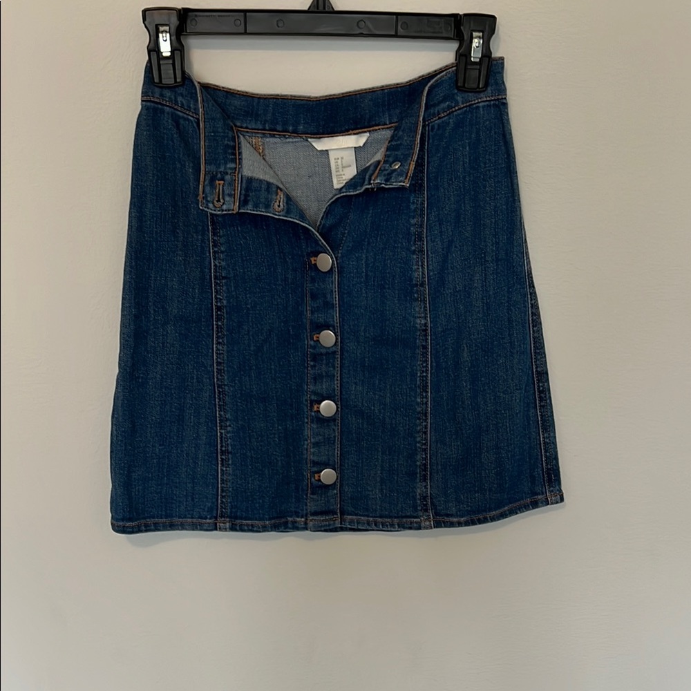 Denim Button-Up Skirt